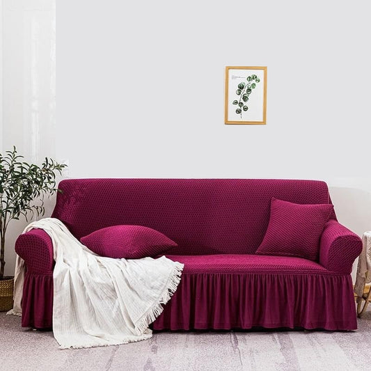 Maish Fabric Sofa cover(Purple Mehroon)