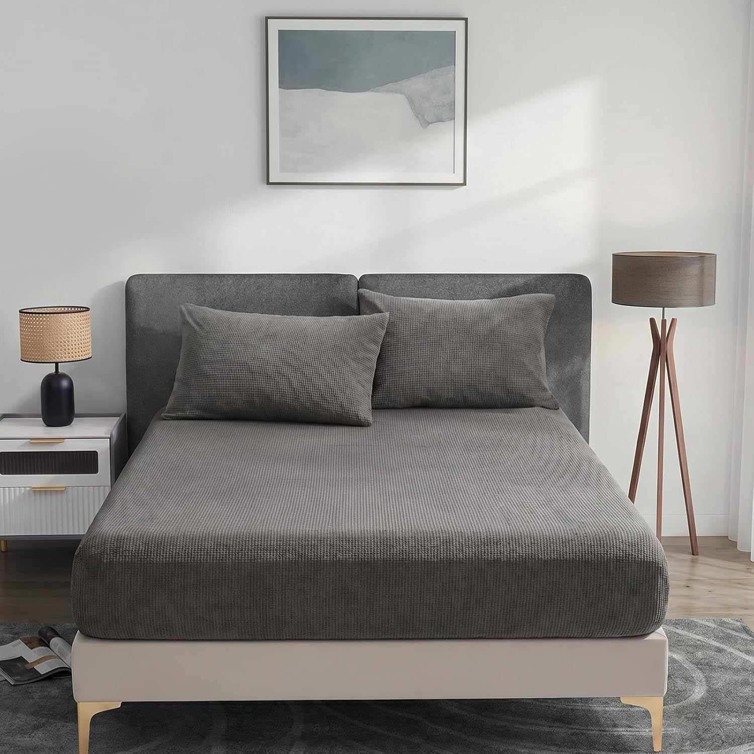 100% Cotton Waffle Dabi Fitted Sheet