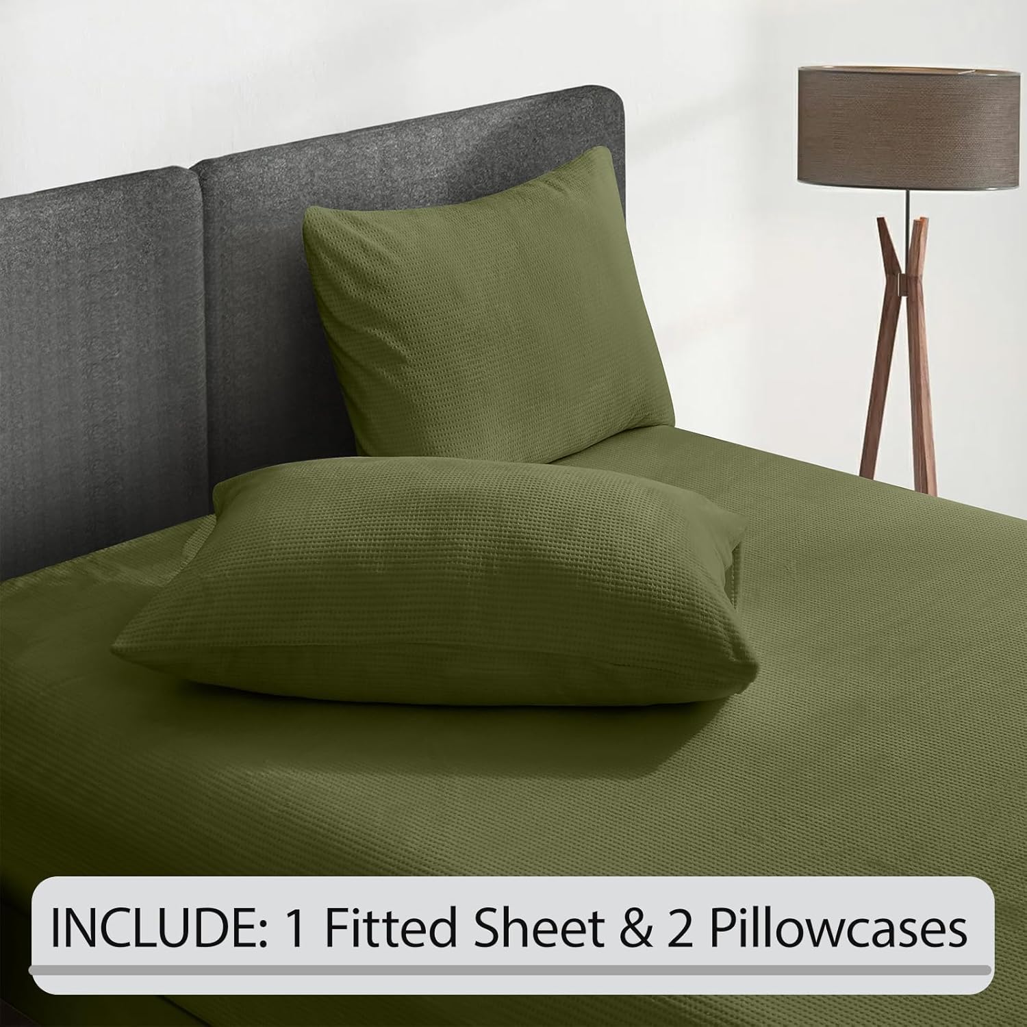 100% Cotton Waffle Dabi Fitted Sheet