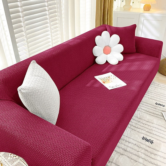 Tile Texture Sofa Cover(purple meroon)