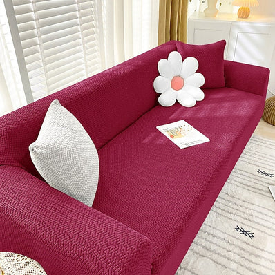 Tile Texture Sofa Cover(purple meroon)