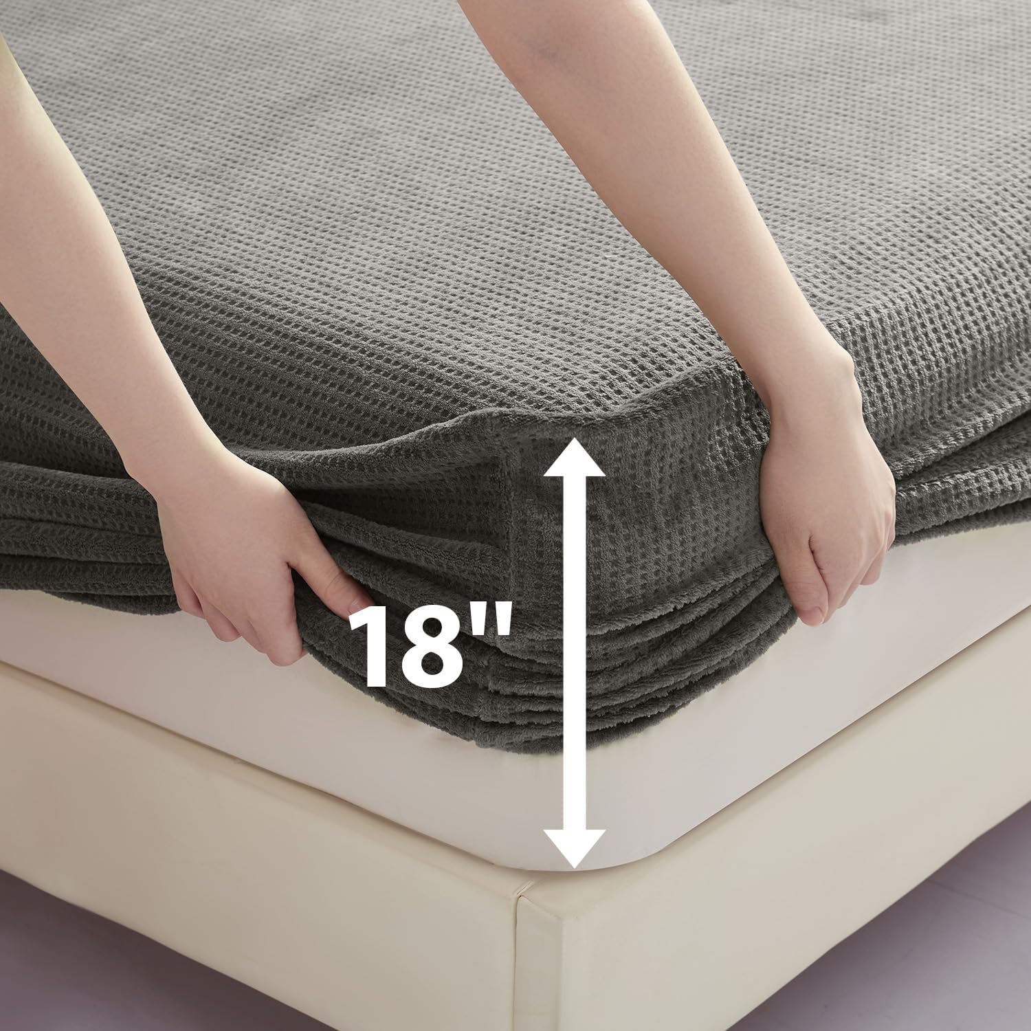 100% Cotton Waffle Dabi Fitted Sheet