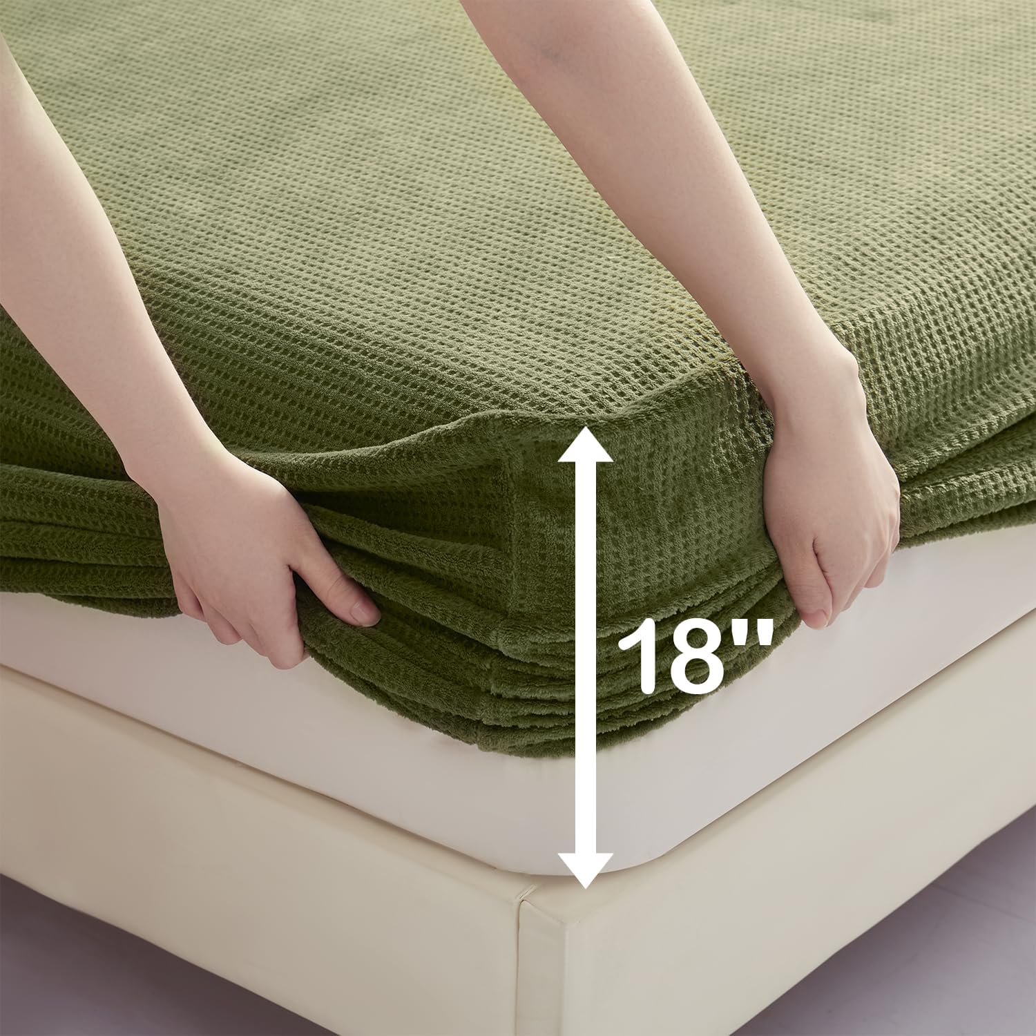 100% Cotton Waffle Dabi Fitted Sheet