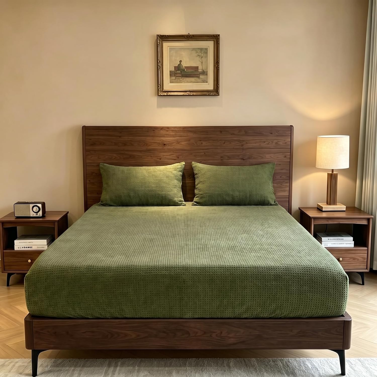 100% Cotton Waffle Dabi Fitted Sheet