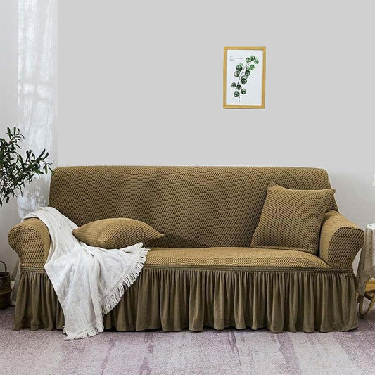 Maish Fabric Sofa cover(Olive Brown)