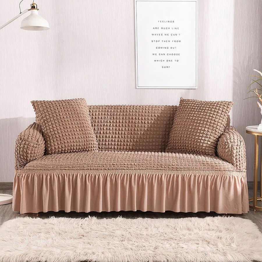 Bubble Fabric Sofa Cover(Warm Biege )