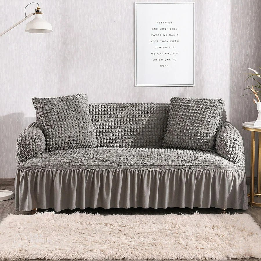 Bubble Fabric Sofa Cover(Light Grey)