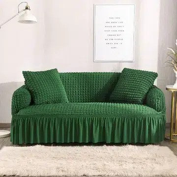 Bubble Fabric Sofa Cover(Biege Green)