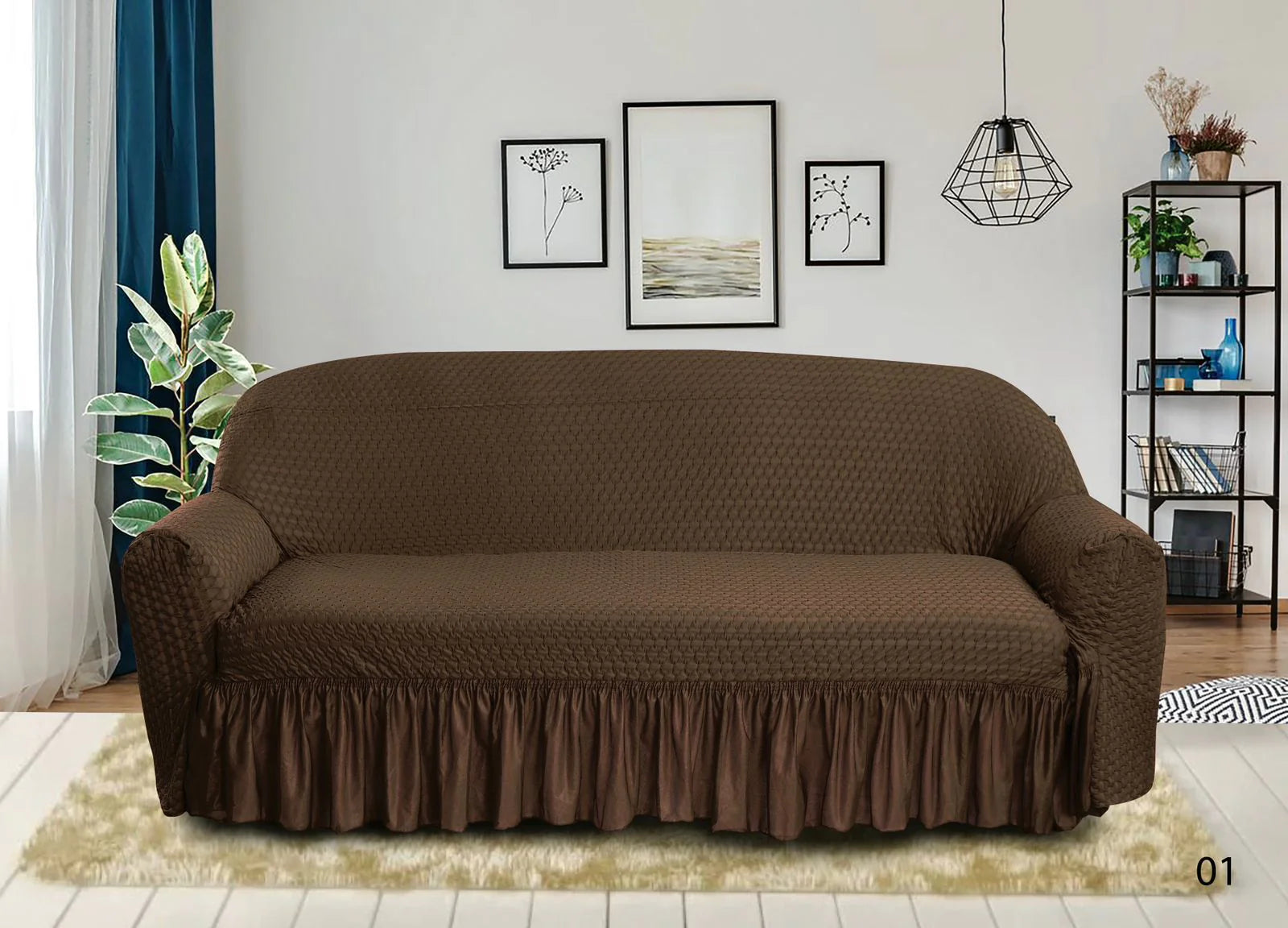 Butterfly Fabric Sofa Cover(Brown)