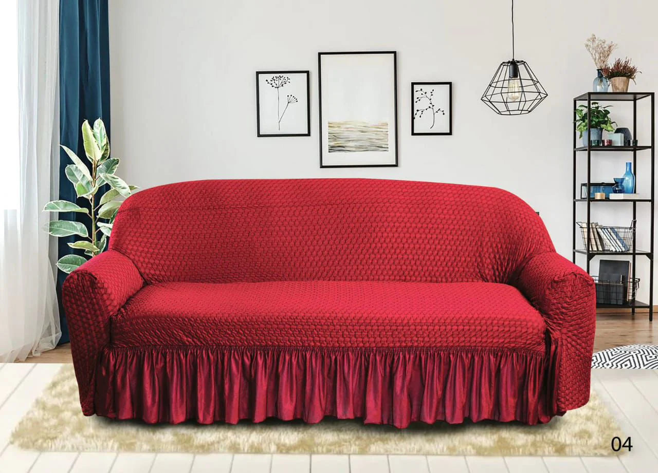 Butterfly Fabric Sofa Cover(Maroon)