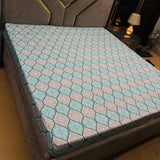 Printed Fitted Water Proof (Geometric Teal)