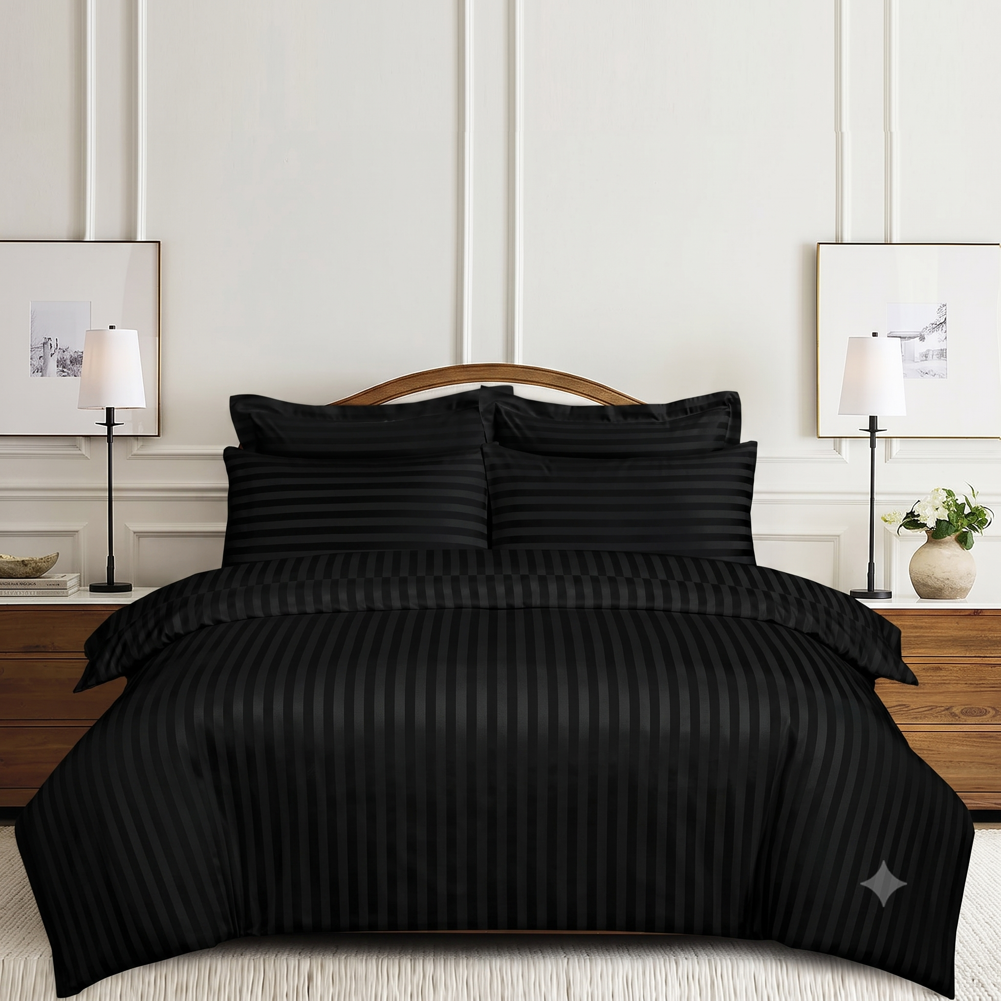 Dyed Duvet Set (Black Stripe)