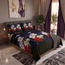 Printed Bed Sheet(Black flowery sky)