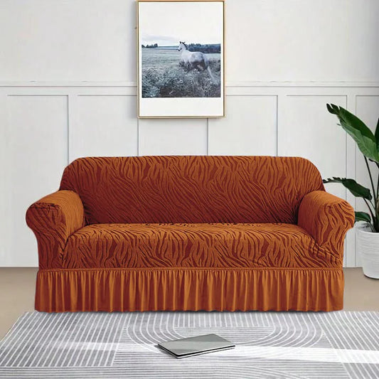 Zebra Texture Sofa cover ( Rust Brown)
