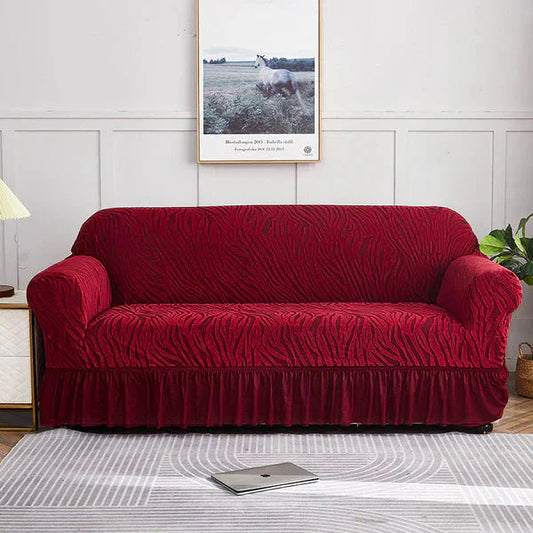 Zebra Texture Sofa cover (Mehroon)