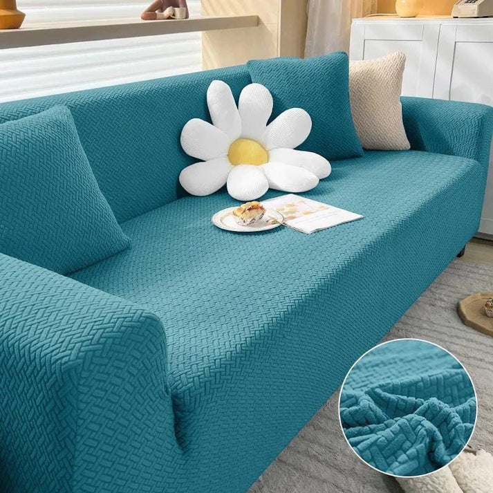 Tile Texture Sofa Cover(Teal Blue)