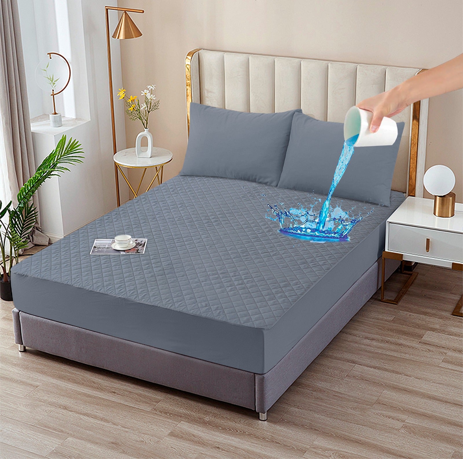 Quilted Fitted Water Proof (Grey)