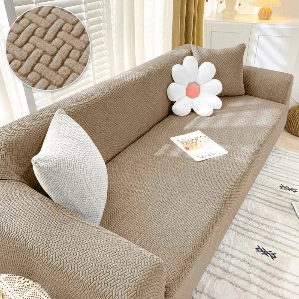 Tile Texture Sofa Cover(Beige Skin)
