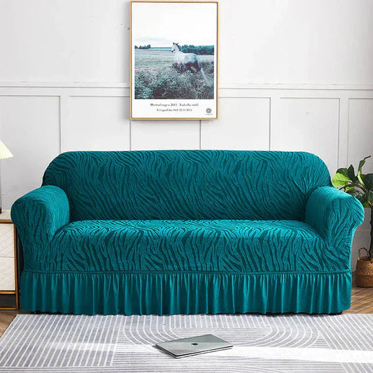 Zebra Texture Sofa cover (Deep teal )