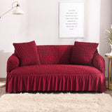Bubble Fabric Sofa Cover(Mehroon)